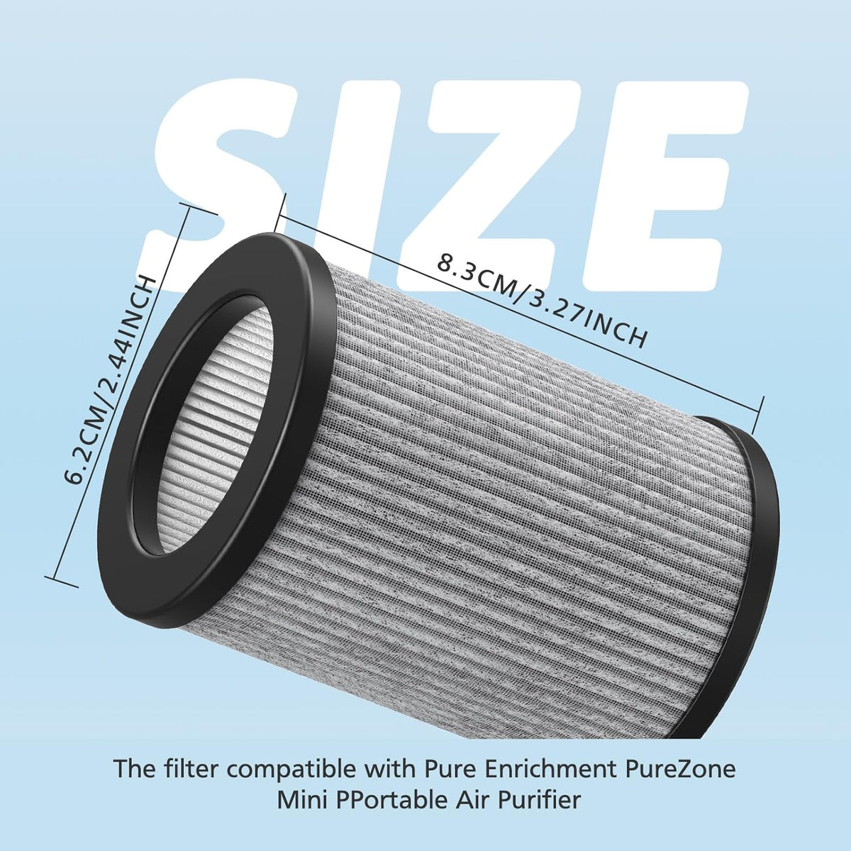 4 Pack Filters for Pure Enrichment Purezone Mini Portable Air Purifier