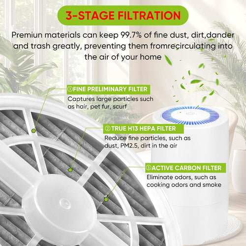 6 Pack Replacement HEPA Filter with Activated Carbon for Frida Baby Air Purifier 3 in 1, RIGOGLIOSO Air Purifier GL2103 and SY900S, JINPUS GL-2103, LTLKY 900S, Meleden Air Purifier GL2103