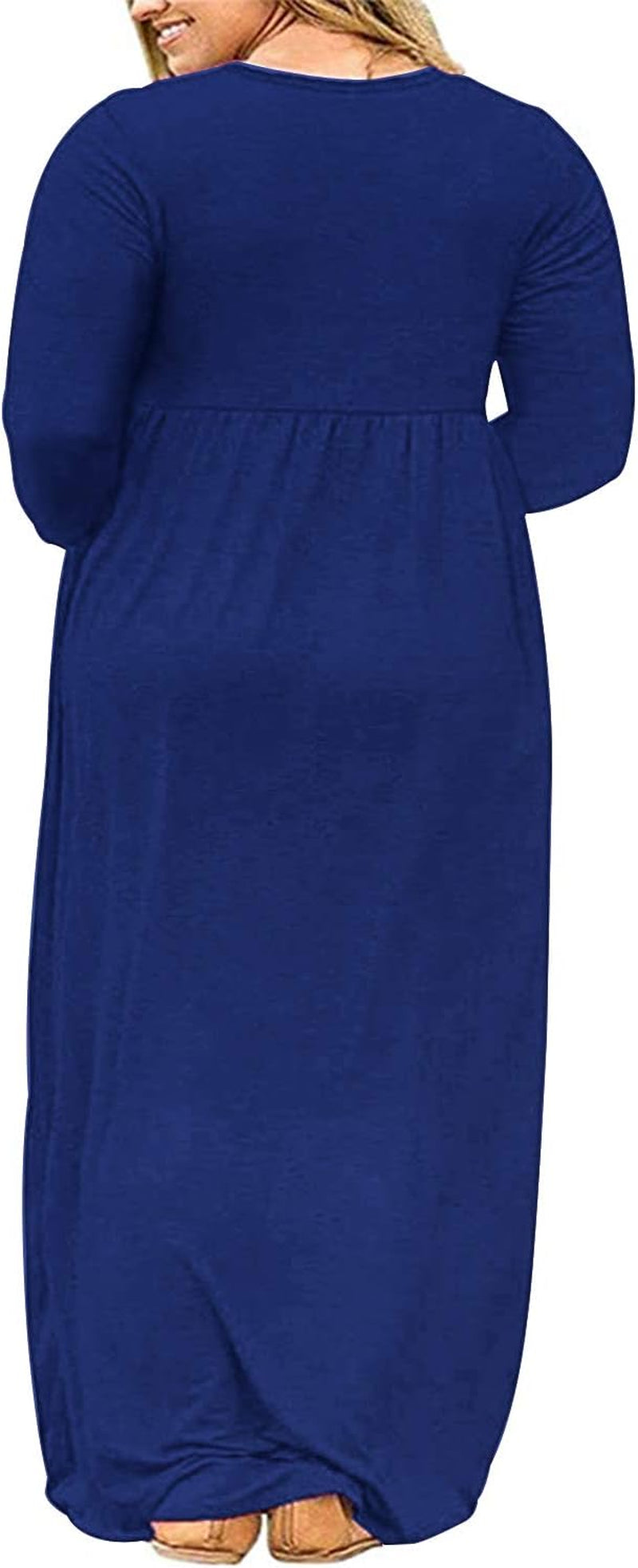 Women'S plus Size Maxi Dresses for Curvy Women Long Sleeve Casual Dress