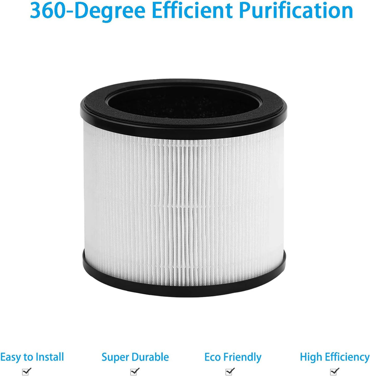 360° Air Purifier Filter for Bionaire BAPF361 - HAPF360 Type J Replacement Filter Compatible with Holmes HAP360W, 2 Pack
