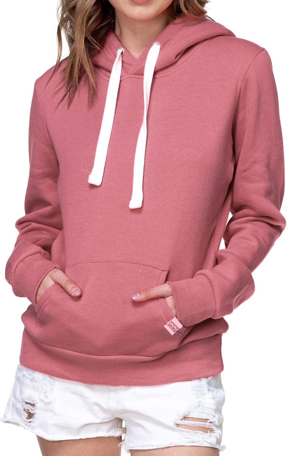 Womens Active Long Sleeve Fleece Lined Fashion Hoodie Pullover with plus Size