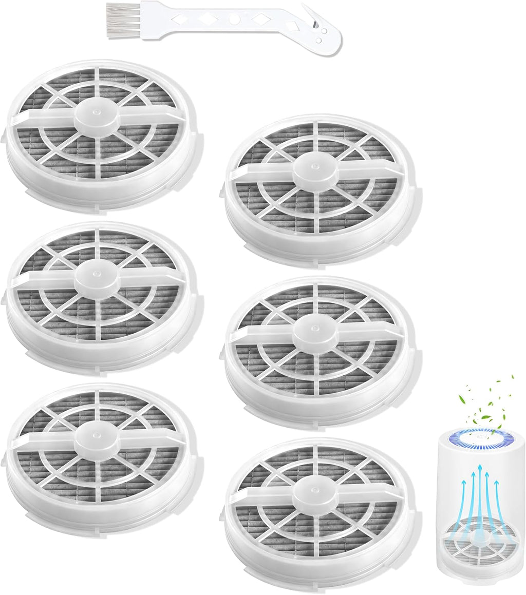 6 Pack Replacement HEPA Filter with Activated Carbon for Frida Baby Air Purifier 3 in 1, RIGOGLIOSO Air Purifier GL2103 and SY900S, JINPUS GL-2103, LTLKY 900S, Meleden Air Purifier GL2103