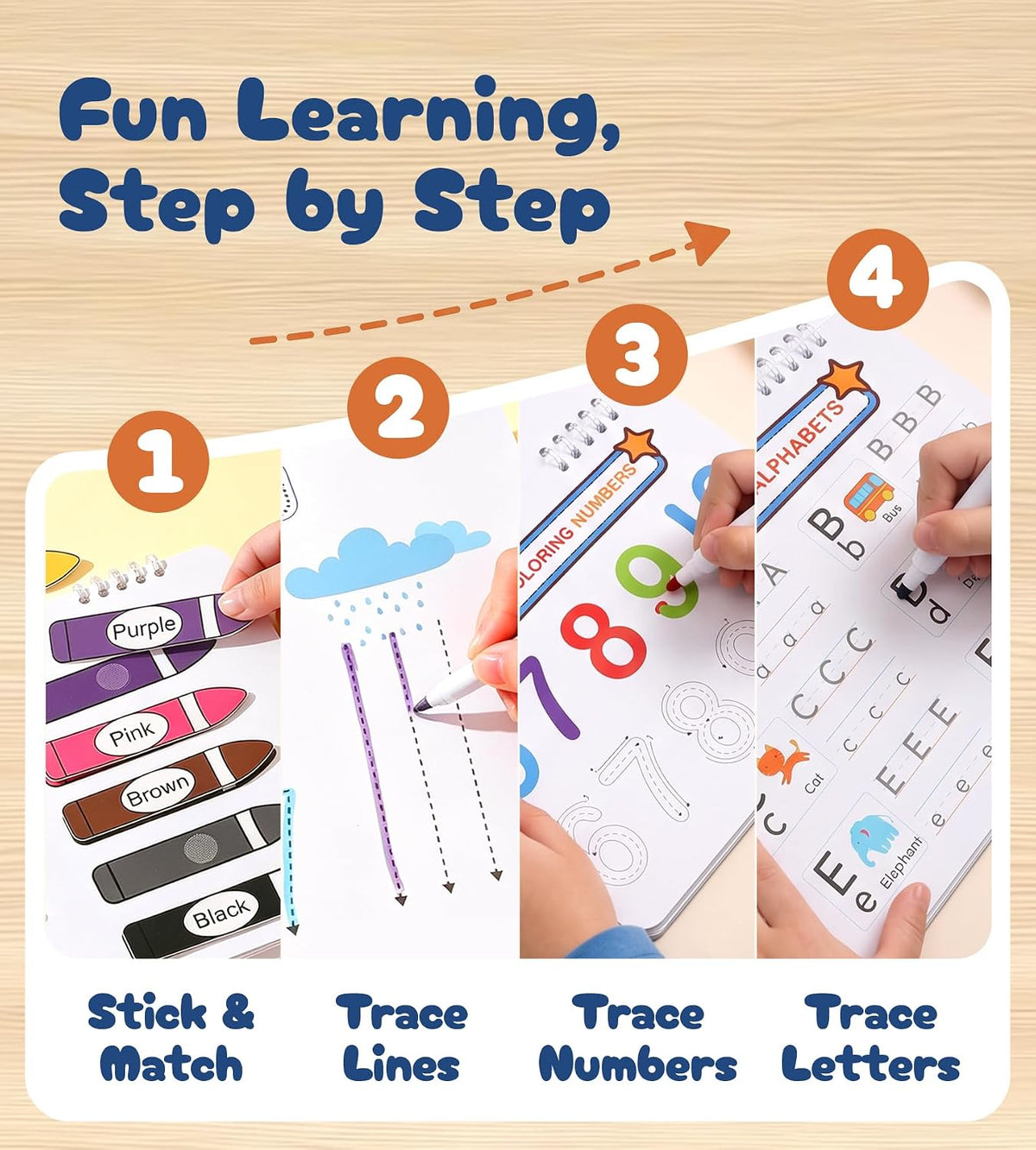 Mallify Busy Book for Toddlers 3-5, Montessori Busy Book with 30 Themes and 8 Markers, Kids Binder and Early Learning Toys, Preschool Busy Books for Toddlers, Tracing Coloring Book, Busytots