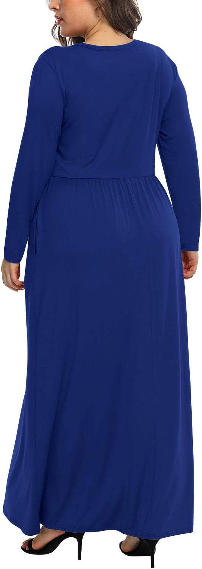 Women'S plus Size Maxi Dresses for Curvy Women Long Sleeve Casual Dress