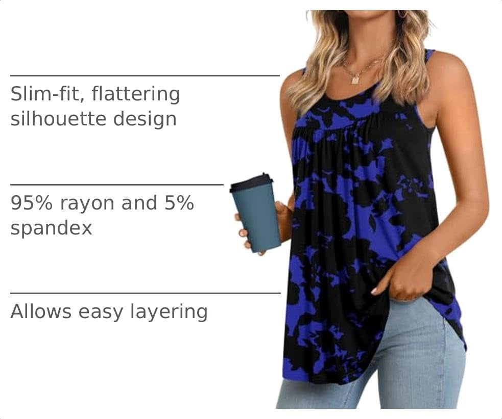 Women'S Tank Tops 2026 Summer Tunics Casual Sleeveless Shirts Ladies Loose Fit Blouses S-4XL